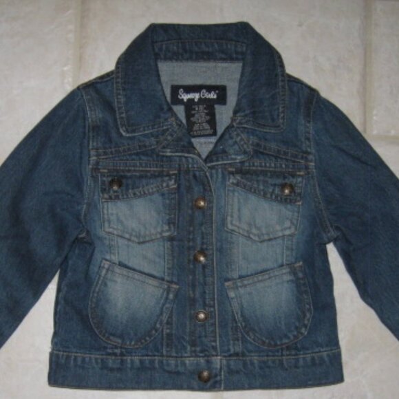 SQUEEZE GIRL'S SZ 5 DENIM JEAN JACKET W/ REMOVABLE FAUX FUR COLLAR  QUILTED VEST - Picture 5 of 15